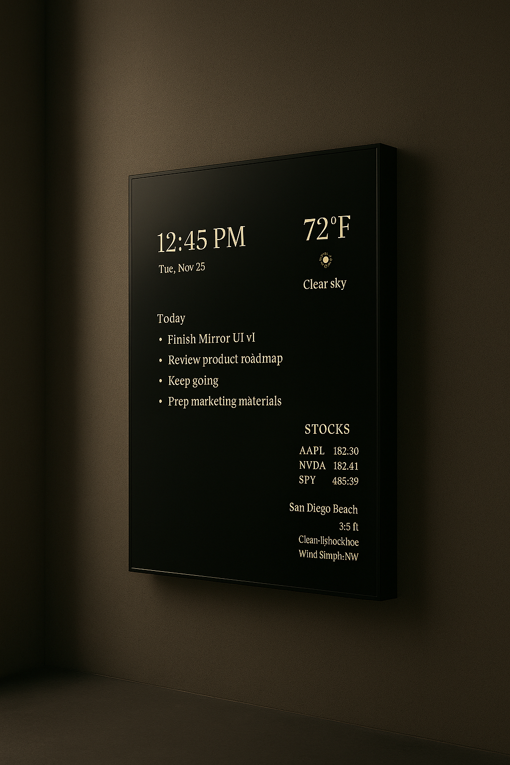Maison Mirror smart mirror render